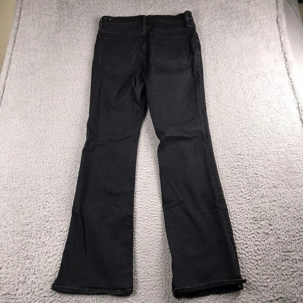 Madewell Roadtripper Skinny Flare Jeans Women 29 Black High Rise Side Slit Denim